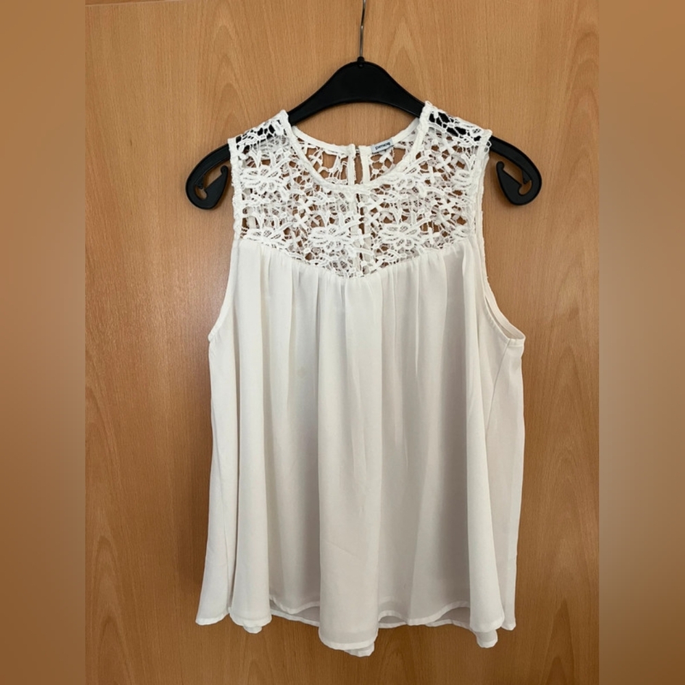 Motel Rocks White Tank Top, Size S